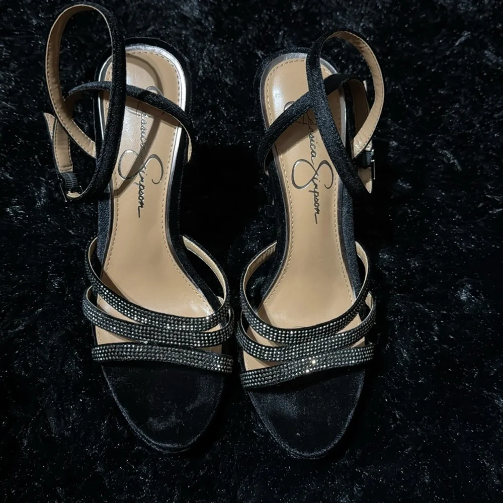 Jessica Simpson Womens Balina Stiletto Dress Black Velvet size 7.5